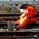 Rail track maintenance worker